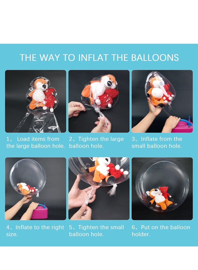 Excefore 12 Pieces Bobo Balloons, Transparent Bubble Bobo Balloon for Stuffing, Praty Bobo Balloons Clean Bobo Balloons for Valentine's Day Wedding Birthday Party Decorations (26 Inch) - Image 3