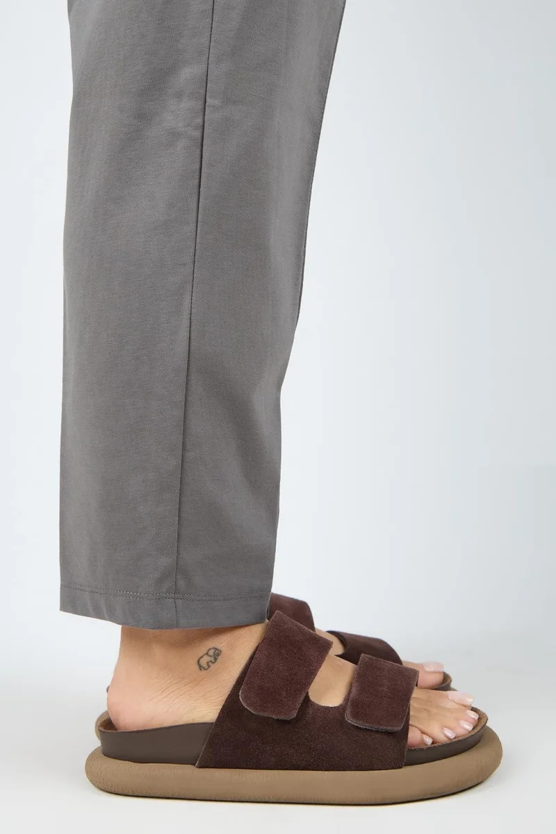 Manijero Manijero Lillo Women's Genuine Leather Double Velcro Light Brown Slippers