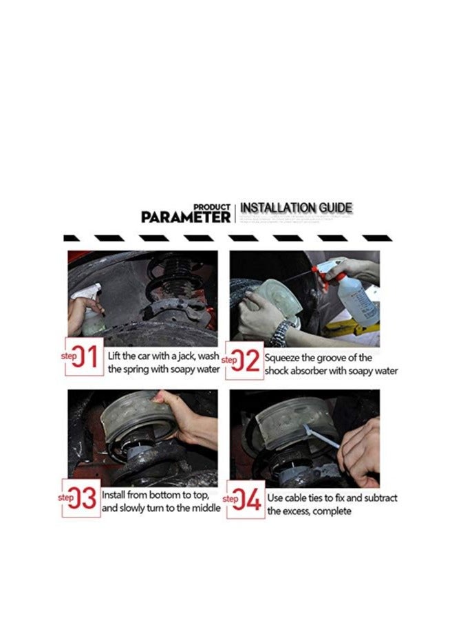 2Pcs Universal Car Shock Absorber Spring Bumper Power Auto Buffers B Type Spring Bumpers Rubber B Type - Image 5