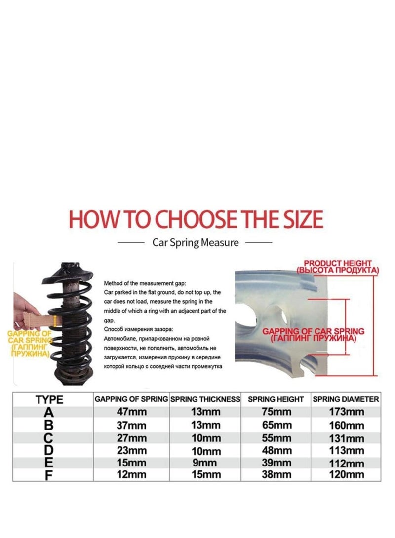 2Pcs Universal Car Shock Absorber Spring Bumper Power Auto Buffers B Type Spring Bumpers Rubber B Type - Image 4