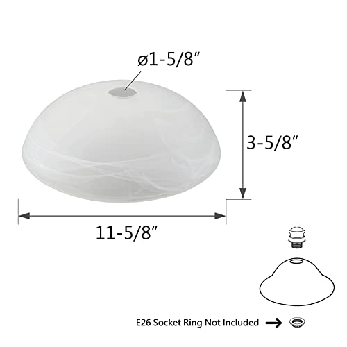 Aspen Creative 23099-11 Alabaster Contemporary Replacement Glass Shade for Medium Base Socket Torchiere Lamp, Swag Lamp,Pendant,1 Light Wall Sconce & Island Fixture. 11-5/8" Diameter x 3-5/8" Height - Image 5