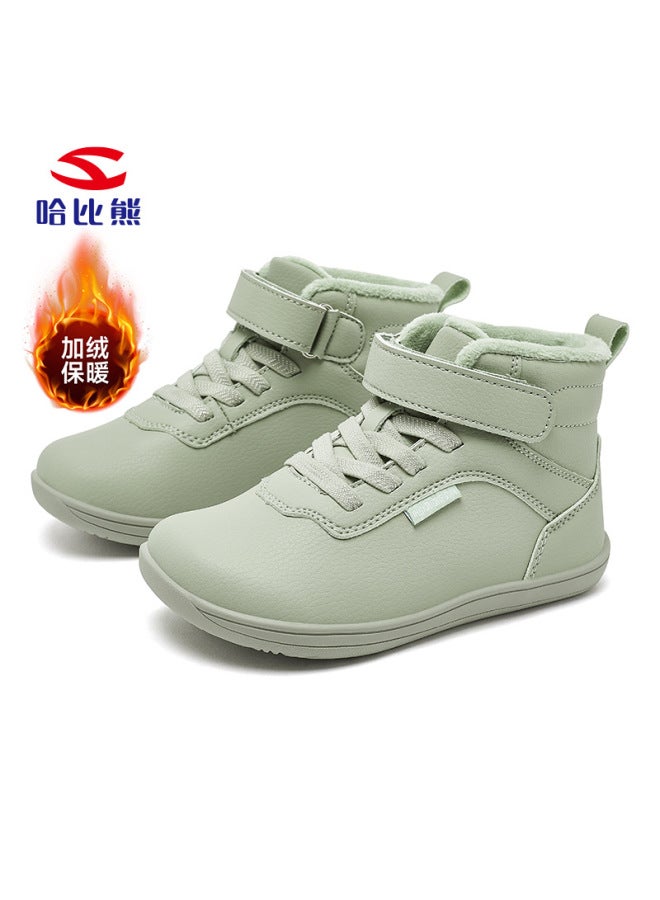 Habixiong Two Cotton Winter Children's Leather Boots Fleece-lined Cotton Shoes Short Boots Boys And Girls Cold-proof Walking Shoes Outlet