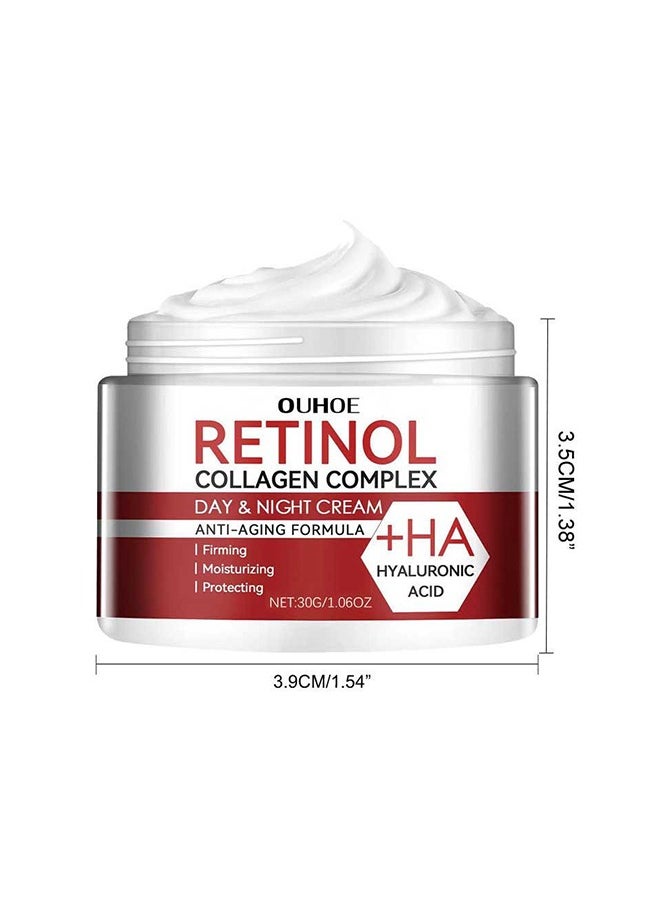 OUHOE - Retinol Collagen Complex Day & Night Cream, Anti Aging Cream With Hyaluronic Acid And Collagen, Wrinkle Removal Skin Firming Cream 30g - Image 1