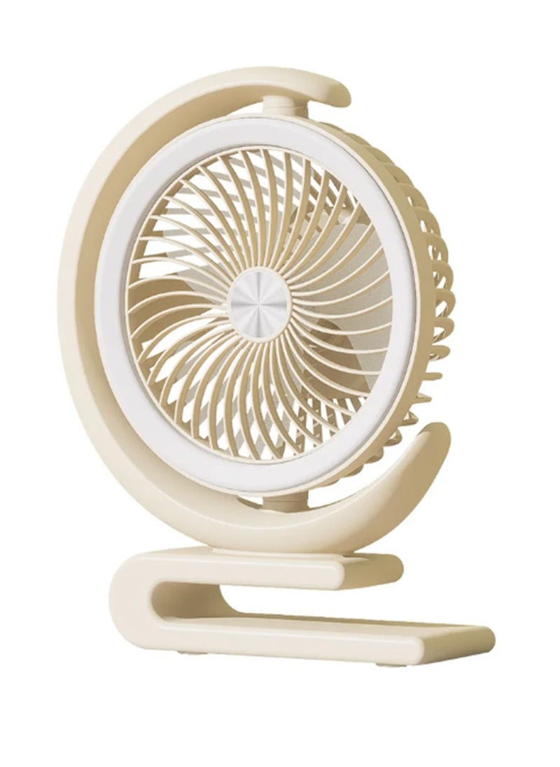 Generic Electric Fan with Night Light Desktop Fan Home Office Big Wind USB Rechargeable Rotatable Mini Fan 3 Gears New  - Image 1