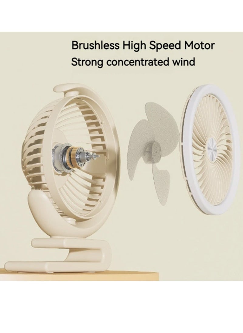 Generic Electric Fan with Night Light Desktop Fan Home Office Big Wind USB Rechargeable Rotatable Mini Fan 3 Gears New  - Image 2