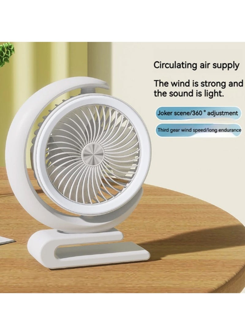 Generic Electric Fan with Night Light Desktop Fan Home Office Big Wind USB Rechargeable Rotatable Mini Fan 3 Gears New  - Image 3