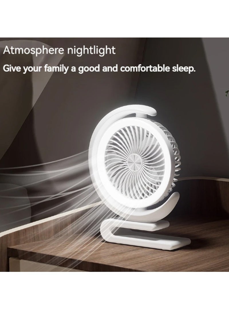 Generic Electric Fan with Night Light Desktop Fan Home Office Big Wind USB Rechargeable Rotatable Mini Fan 3 Gears New  - Image 4