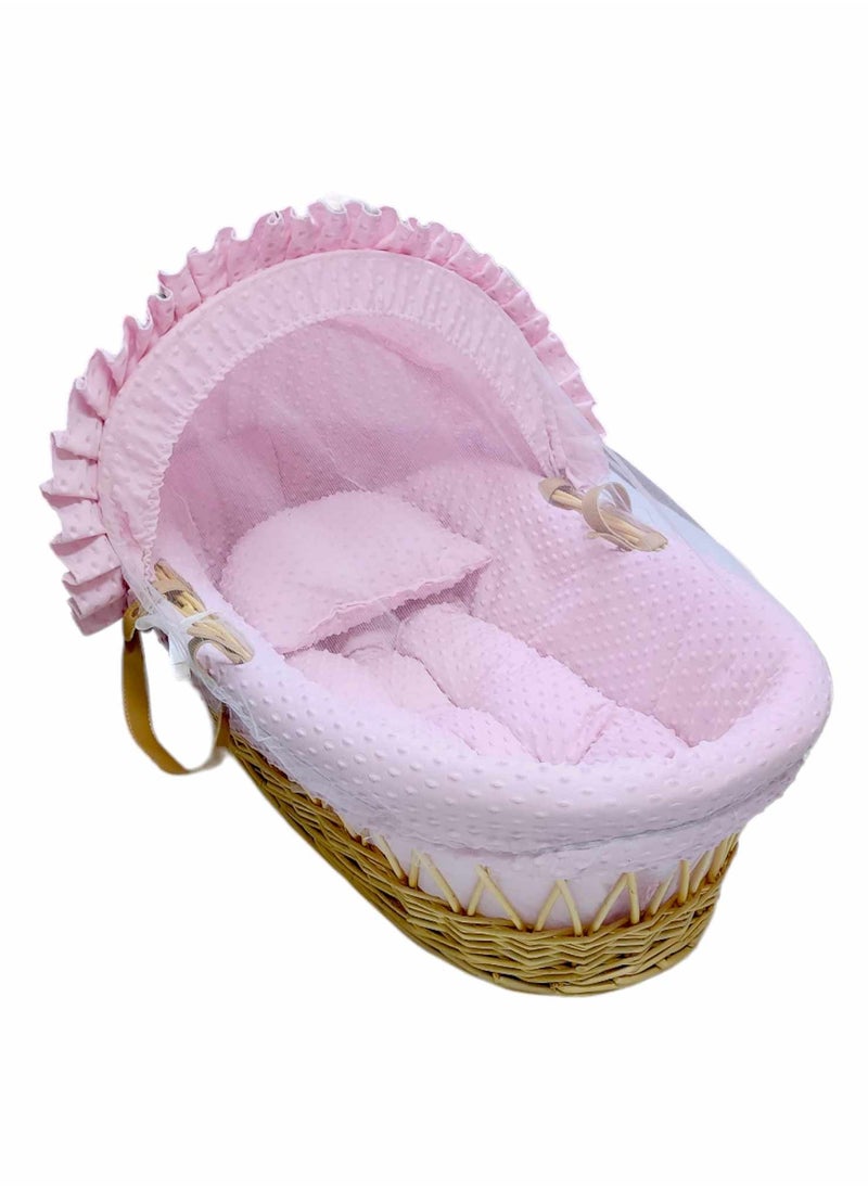 BABYCARA Baby Birth Cradle Moses Basket Bamboo with Mosquito Net  - Image 1