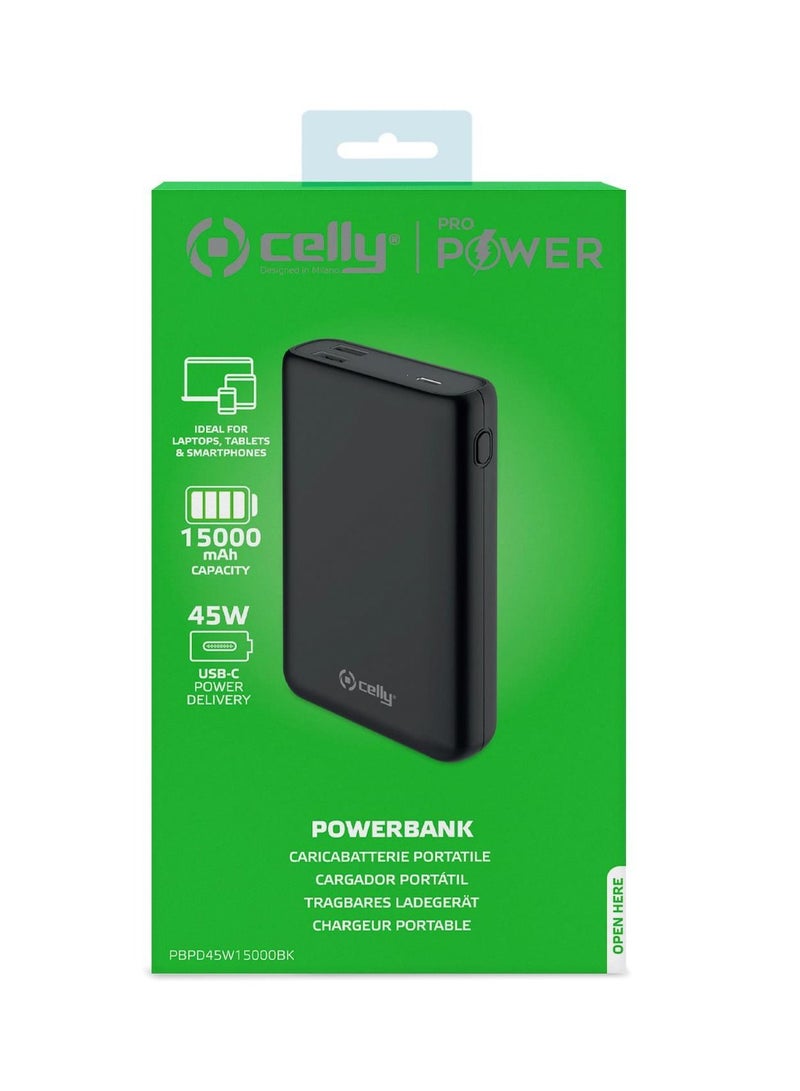 سيلي Power Bank PD 45W 15000 Mah [PRO POWER], USB-C Power  Ideal for Laptops,,Tablets & SmartPhones - Image 4