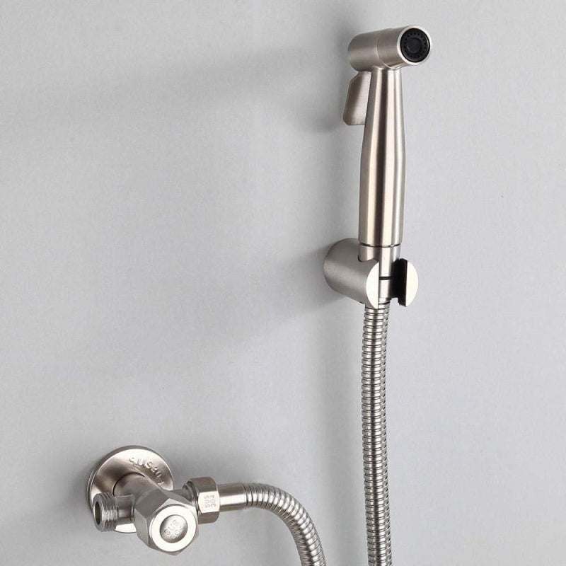 304 Stainless Steel Handheld Shower Sprayer Kit Wall Mounted Spray Gun Set - Image 2
