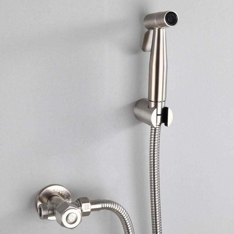 304 Stainless Steel Handheld Shower Sprayer Kit Wall Mounted Spray Gun Set - Image 1