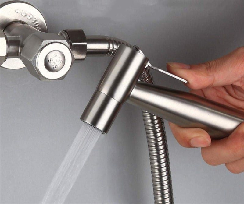304 Stainless Steel Handheld Shower Sprayer Kit Wall Mounted Spray Gun Set - Image 3