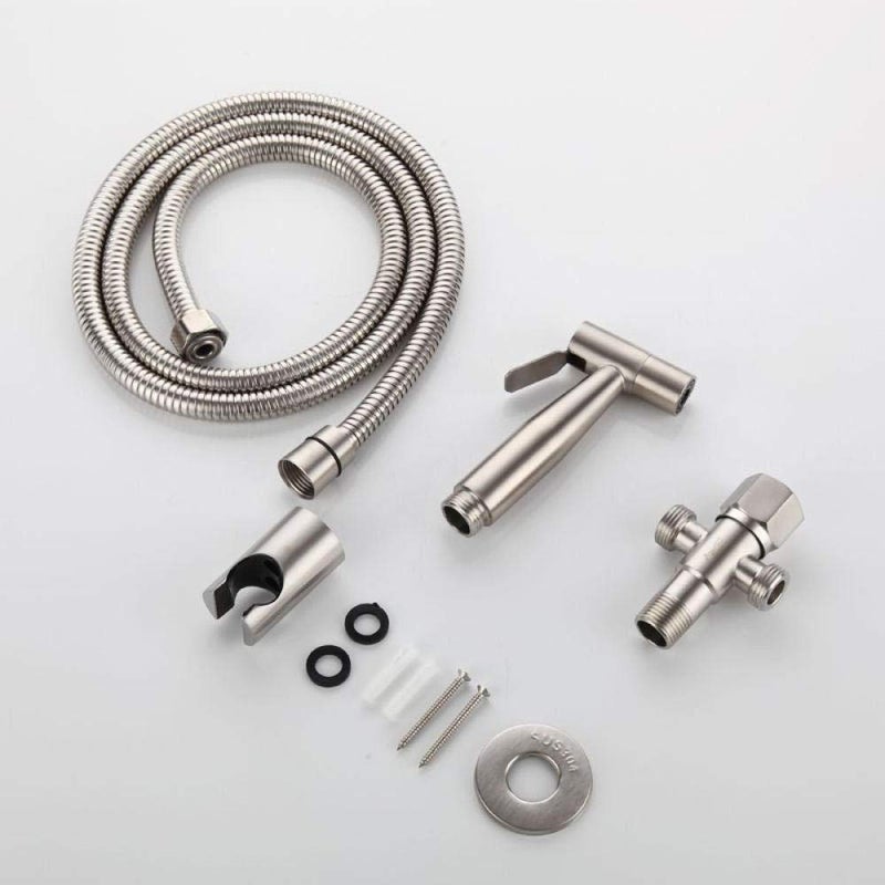 304 Stainless Steel Handheld Shower Sprayer Kit Wall Mounted Spray Gun Set - Image 5
