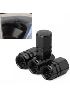 Beauenty 4 PCS Car Tyre Valve Stem Cap Black  - Image 1