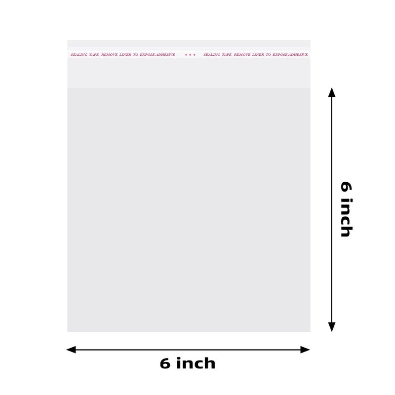 Morepack Cookie Bags for Gift Giving, 6x6 Inches 200Pieces Clear Self Sealing Resealable Cellophane Bags - Image 2