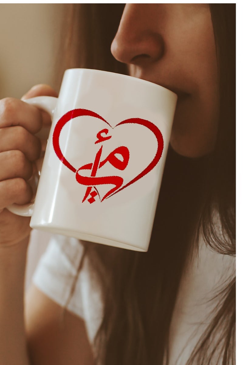 Unique Ceramic Mug for Mother's Day with Red Heart Design and 'Ami' Calligraphy – The Perfect Gift to Express Love and Gratitude to Your Most Cherished One  - Image 1