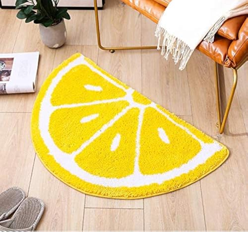 HYST Rainbow/Lemon Rug Carpet Water Absorption Non-Slip Bedroom Bathroom Door Mat (Lemon S) - Image 1