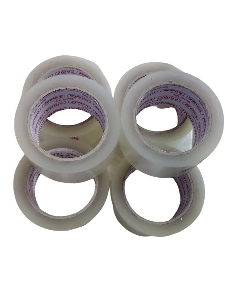 بريما شريط تغليف لاصق قوي شفاف 6 قطع 48 ملم 100 ياردة طول 92 متر لكل قطعة - Image 2