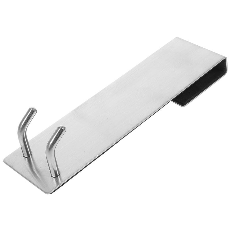 304 Stainless Steel Over The Door Hooks Double Slant Towel Coat And Bag Hooks Punch Free - Image 2