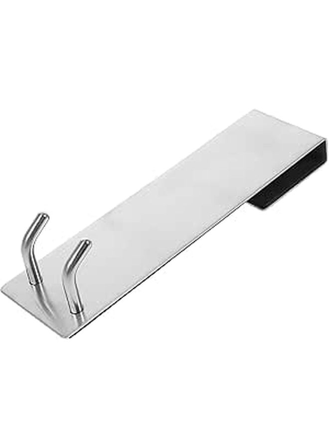 304 Stainless Steel Over The Door Hooks Double Slant Towel Coat And Bag Hooks Punch Free - Image 1