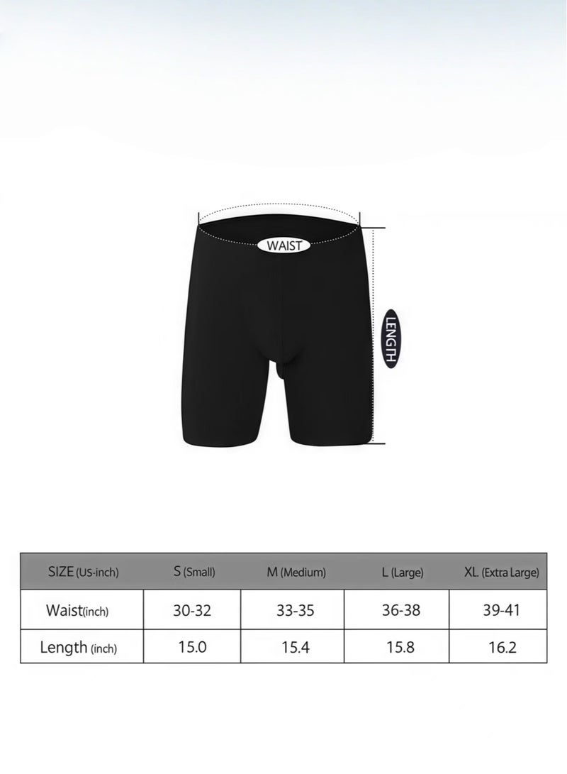 WEIJIANGJUN Men's 5-Pack Boxer Briefs - Mid-Rise, Anti-Chafing Stretch Cotton, Breathable Athletic Underwear in Pure Black - Available in L  - Image 4