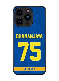 Cover for iPhone 15 Pro Case , Rugged Black Slim fit Flexible Thin Protective Phone Cases - Player Name - Dhananjaya de Silva, Jersey Number- 75