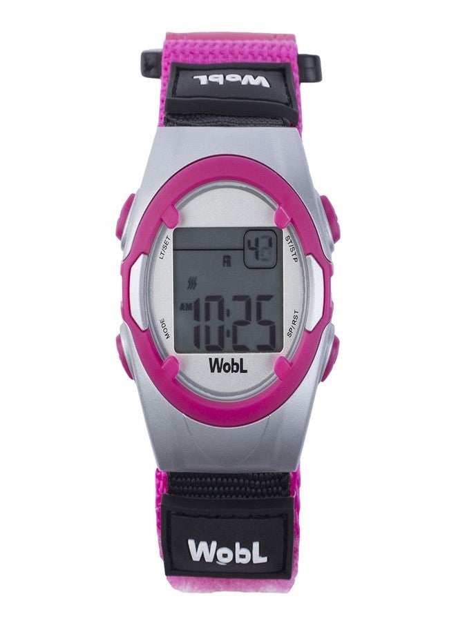 WobL Vibrating 8-Alarm & Repeating Countdown Timer Watch, Medication/Sports/Meetings/Potty Reminders, Pink - Image 1