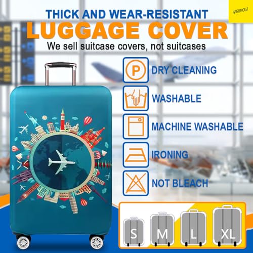 karomouj Protective Suitcase Cover Durable Trolley Travel Covers Waterproof & Scratch-Free Luggage Protector Universal Dust Cover for Travel and Home (Multicolor, Pack of 1) (Medium (22-24 inch)) - Image 4