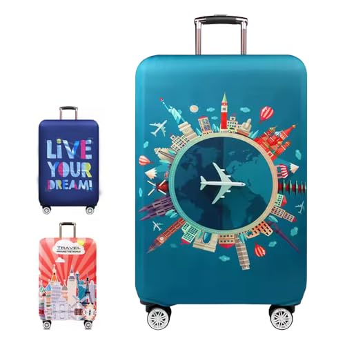 karomouj Protective Suitcase Cover Durable Trolley Travel Covers Waterproof & Scratch-Free Luggage Protector Universal Dust Cover for Travel and Home (Multicolor, Pack of 1) (Medium (22-24 inch)) - Image 1