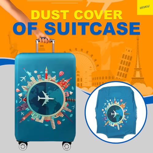 karomouj Protective Suitcase Cover Durable Trolley Travel Covers Waterproof & Scratch-Free Luggage Protector Universal Dust Cover for Travel and Home (Multicolor, Pack of 1) (Medium (22-24 inch)) - Image 2
