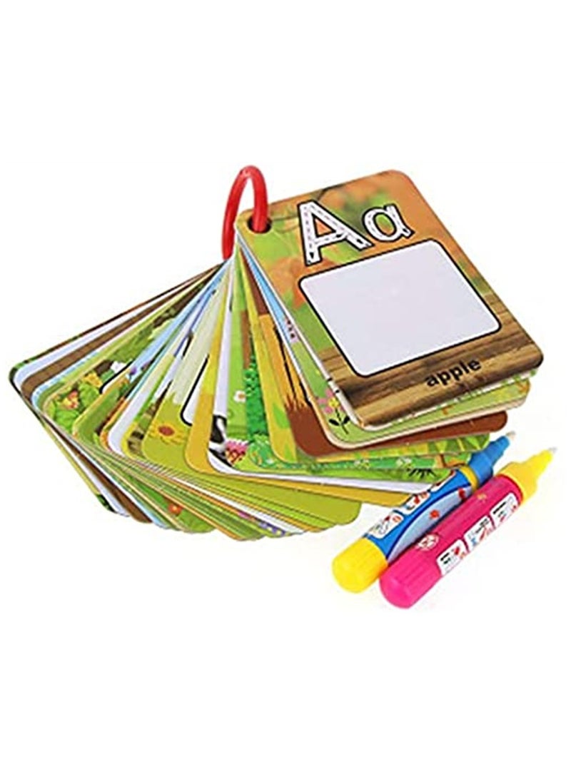 Children Early Education Drawing Cards for kids Water Painting Magic Doodle Card 26 Letters A-Z Alphabet with Magic Pen Best Learning Toy Gift for Toddlers Travel - Image 1