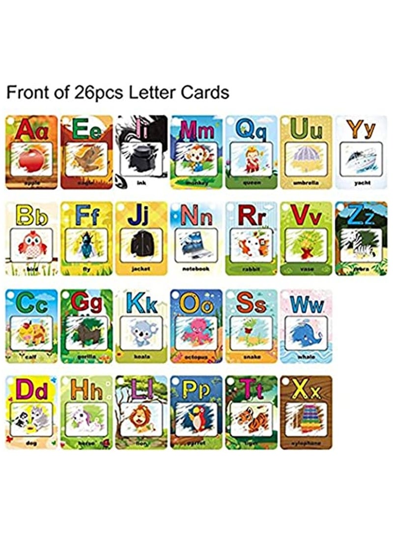 Children Early Education Drawing Cards for kids Water Painting Magic Doodle Card 26 Letters A-Z Alphabet with Magic Pen Best Learning Toy Gift for Toddlers Travel - Image 3