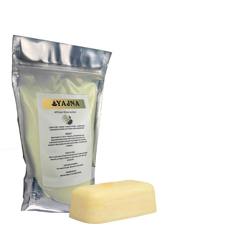 Yajna Organic Raw African Shea Butter 100% Pure,Natural & Unrefined| Skin Moisturizer For Face, Body & Hair| 8 OZ/230 GM Ivory/White Grade A | DIY Creams, Balms, Lotions, Soaps| Moisturizes Dry Skin - Image 4