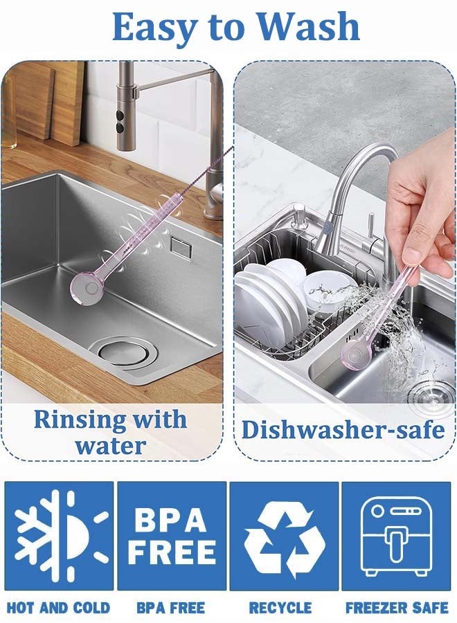 ثمانية فيبيهاوس مجموعة من 8 ماصات زجاجية، 20 سم، قابلة لإعادة الاستخدام مصاصة زجاج قابلة لإعادة الاستخدام، مصاصة زجاجية مع فرشاة تنظيف، ماصات شرب مقاومة للكسر، مثالية للمشروبات، العصائر، القهوة، العصير شفاطة زجاجية مصاصة شرب زجاجية شفاطة شرب زجاجية مصاص عصير زجاج مصاص زجاجي (ملونة) - Image 4