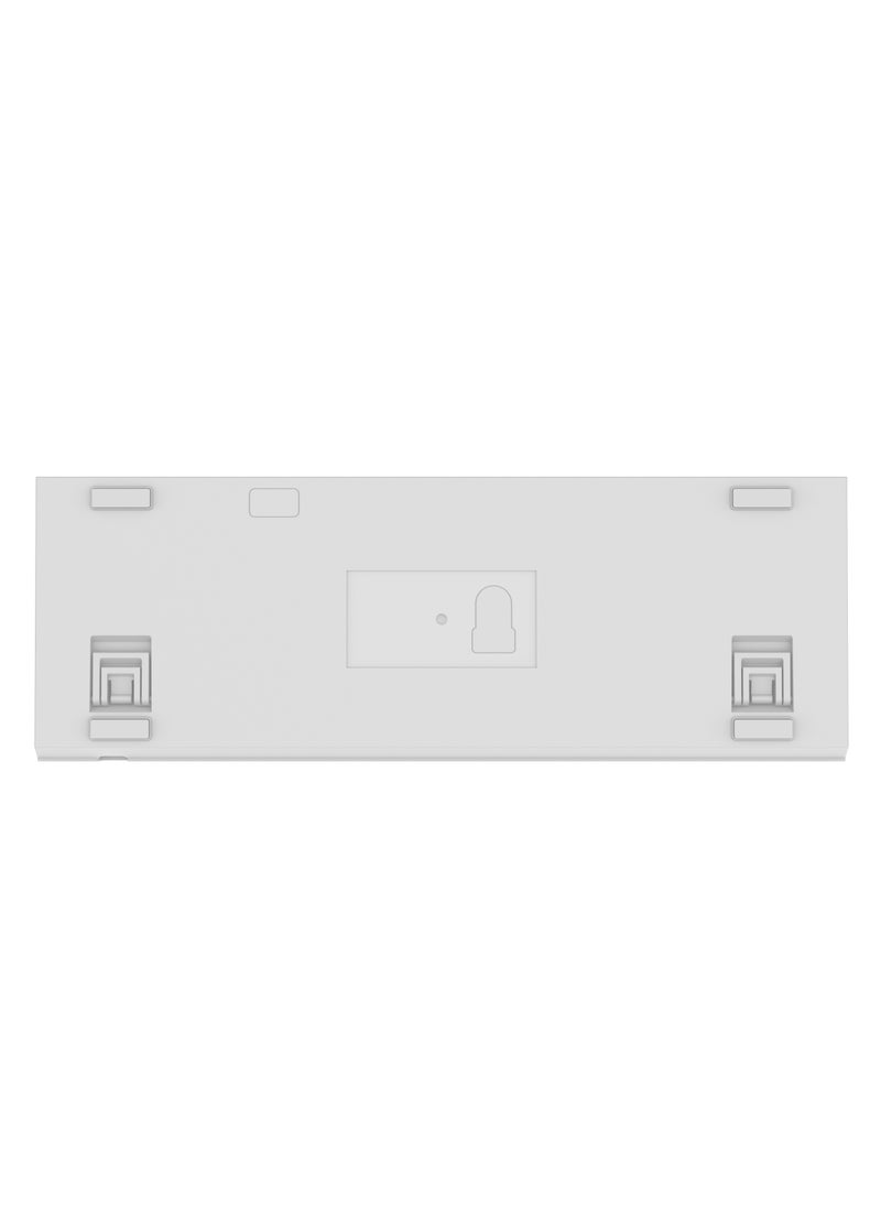 Mechanical Keyboard with Suspending Keycaps and RGB Lights with 12 Lighting Modes/ English and Arabic Languages / Simultaneous Key Presses on 25 Keys / Sturdy Build / US layout - White