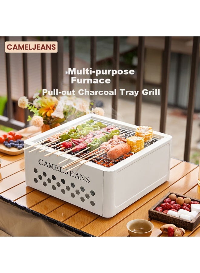 Cameljeans Home Bbq Grill Fire Pit Set Enclosure Stove Barbecue Grill Enclosure Stove For Tea Brewing And Barbecue - Image 1