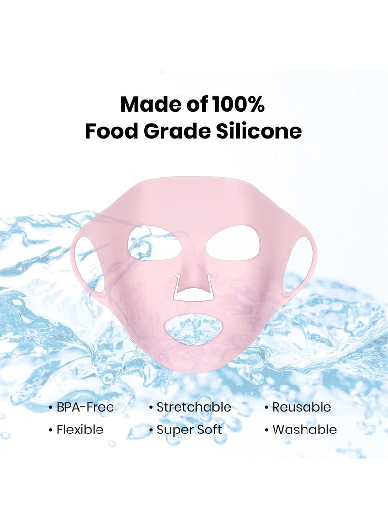 Lindo Silimask - Reusable Anti-Wrinkle Silicone Face Mask Holder for Sheet Masks, Moisturizing Facial Mask Cover, Prevent Evaporation, Beauty Face Tool, Travel Pouch Included, 2 Pack - Image 4