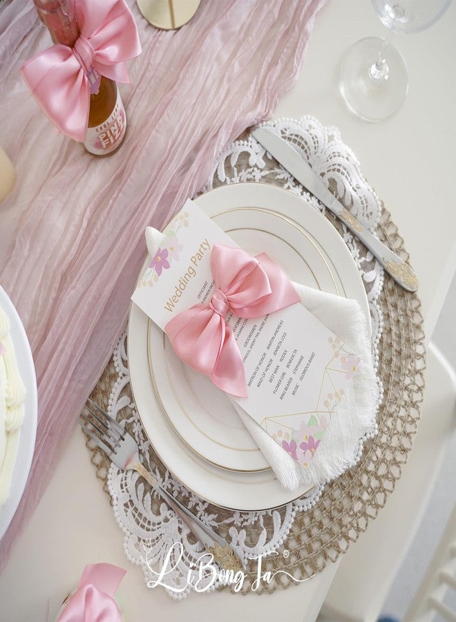 LiBongTa 4 Inch Pink Gift Bow Satin Ribbon Bows for Crafts, Pre-Tied Bows, Twist Tie Bow for Treat Bags, Premade Decorative Bow, Wrapping Bows for Presents, Wedding, Baby Shower-24 Counts - Image 4