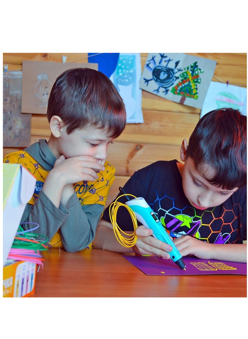 إلترازون 3D Printer Pen Set for Children Adults Gift, 3D Printer Pen with 12 Colours 1.75 mm PLA Filament, Each Colour 3 Metres, 250 Stencils eBook (Blue) - Image 5