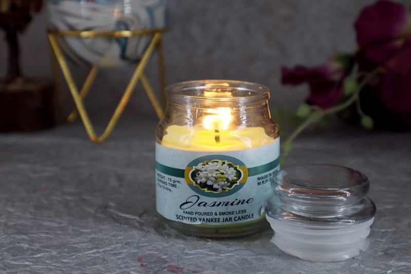 JAIPUR ACE Jaipur Ace All Fragrances Candles for Aromatherapy Bedroom Living Room and Offices Home Dcor Diwali Decoration and Lighting Scented Jar Candle Combo Jar Candle with Fragrance Pack of 1