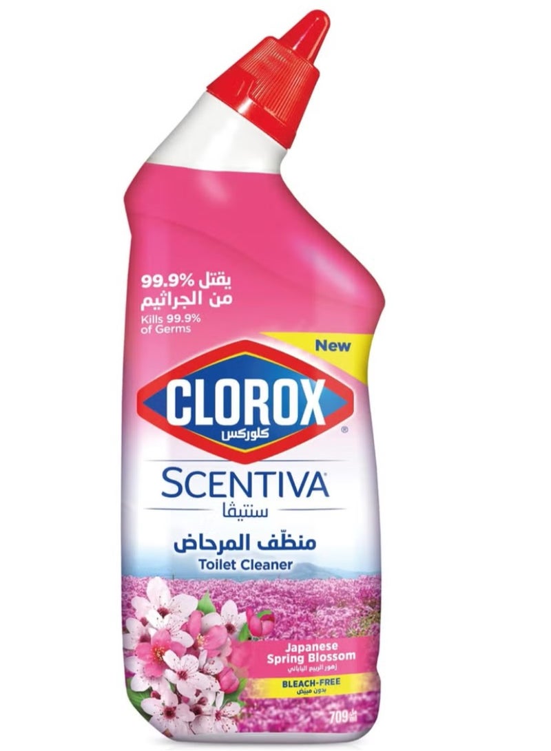 كلوركس منظف مرحاض من سينتيفا كلوروكس ، زهور الربيع الياباني ، خال من المبيضات ،709مل - Image 1