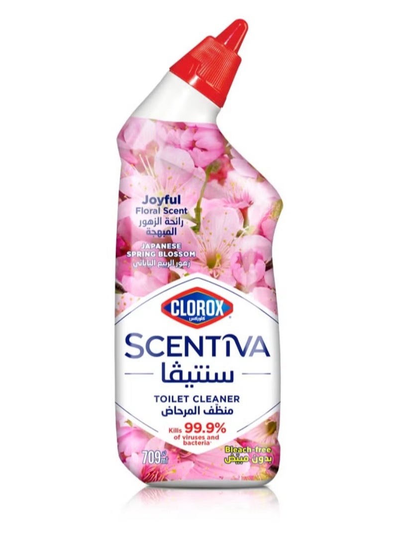 كلوركس منظف مرحاض من سينتيفا كلوروكس ، زهور الربيع الياباني ، خال من المبيضات ،709مل - Image 2