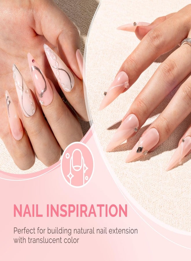 MelodySusie 2PCS 15ML Nude and Pink Builder Gel Set for Nails Thickening, Soak Off UV Extension Gel Rhinestone Glue in a Bottle for Nail Art Design Gift for Women DIY Manicure at Home - Image 5