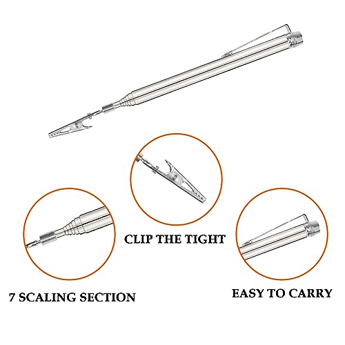 Aifeier ET 2 Pieces Telescopic Alligator Clips Bracelet Fastening Helper Tools with Pen Clip Extendable for Electronic Automotive Repairing Bracelet Fastening Picking Items - Image 3