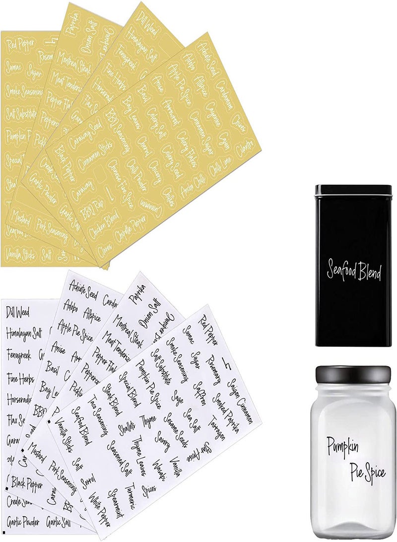 SYOSI ملصق برطمان توابل شفاف، مجموعة ملصقات مقاومة لزيت الماء مكونة من 276 قطعة، حروف بيضاء/سوداء على ملصقات شفافة، ملصقات ملصقات مطبوعة مسبقًا لتخزين تنظيم رف التوابل، علب - Image 5