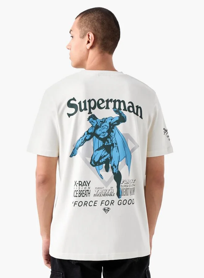 Splash FAV Superman Print T-shirt with Crew Neck