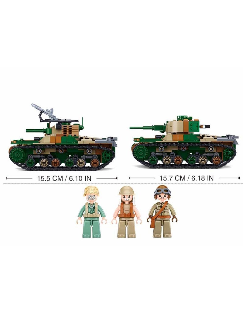 Sluban Sluban - WWII Army Type 97 Medium Tank Bricks Set 563 Pieces - M38-B1107 - Image 4
