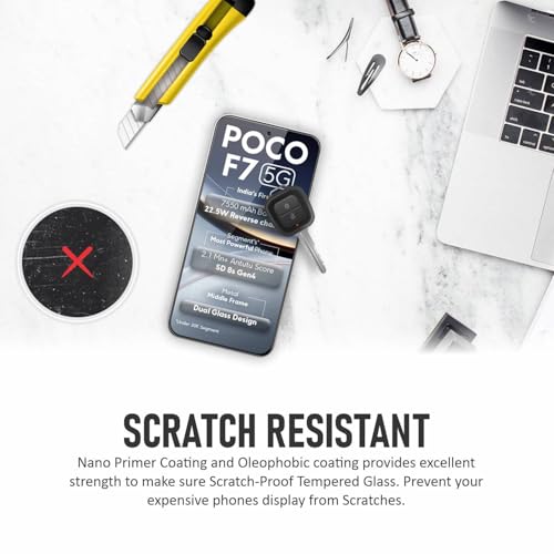 SupCares Tempered Glass for Poco F7 and Poco X8 Pro Max (6.83 Inch) With Installation Kit | Military-Grade Gorilla Screen Protector | Edge to Edge Coverage | Black - Image 5