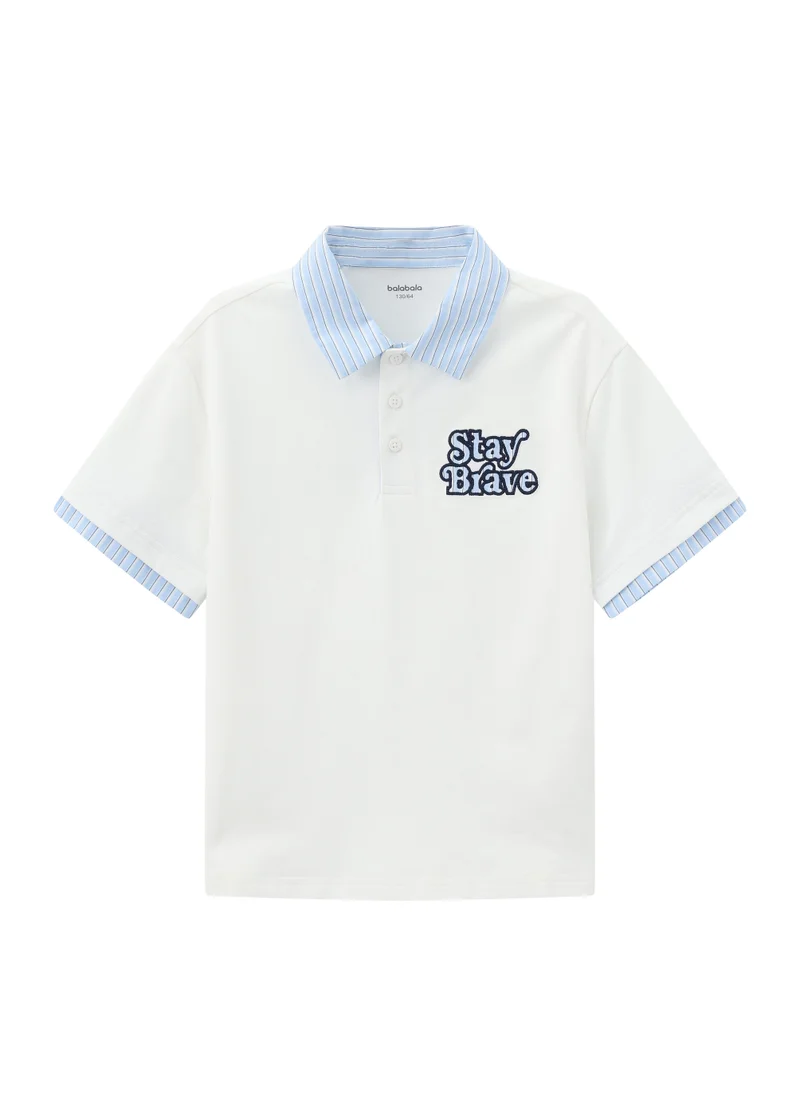 Balabala Kids Boys Lapel short-sleeved T-shirt