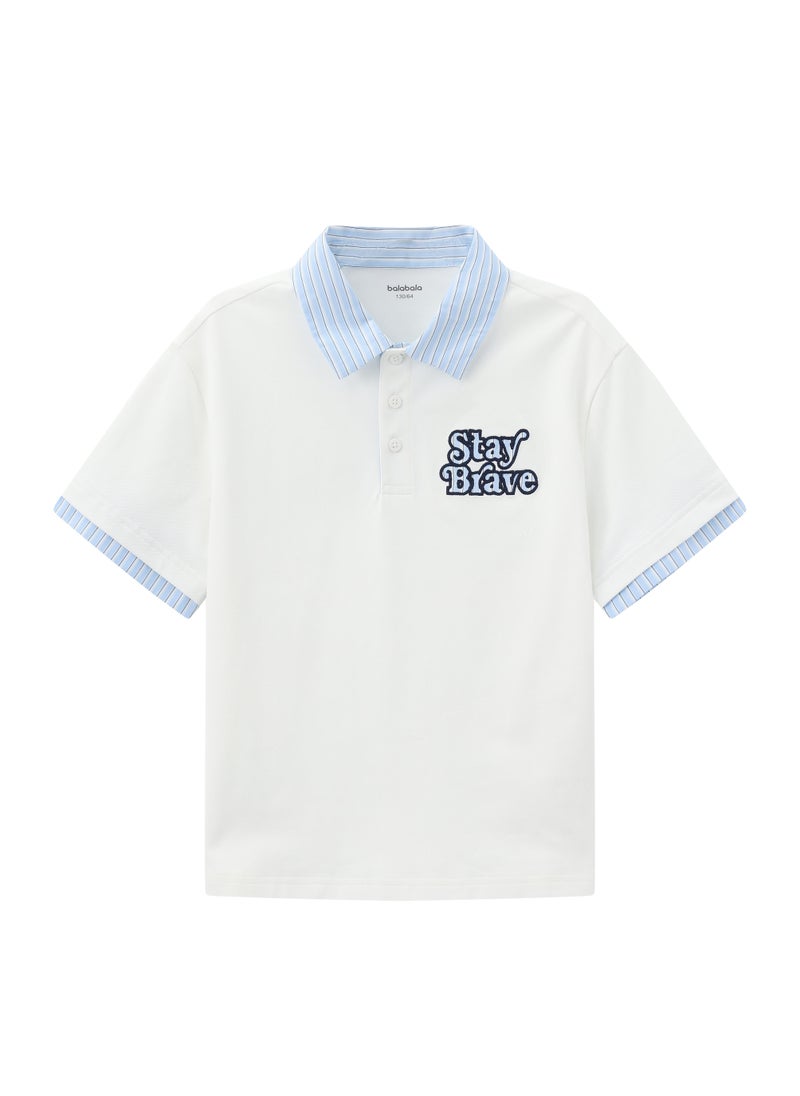 Balabala Kids Boys Lapel short-sleeved T-shirt - Image 1